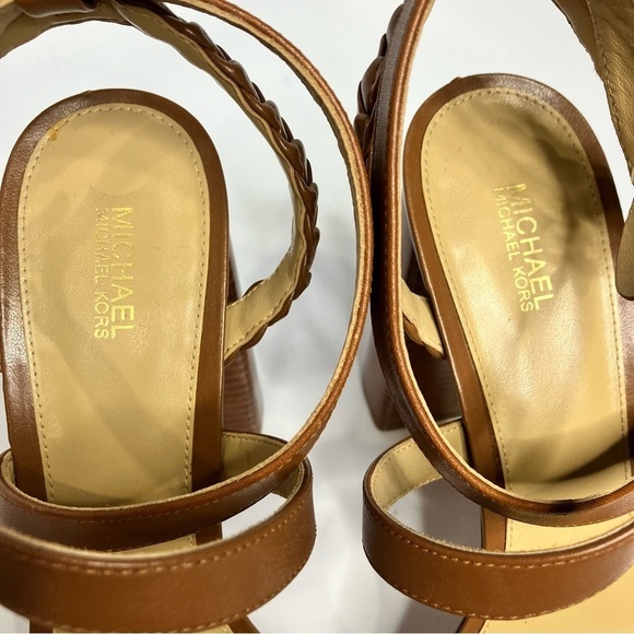 Michael Kors Kailey embellished platform Sandals brown size 9.5 - Picture 6 of 10